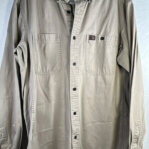 Men's Wrangler Riggs Workwear Shirt Long‎ Sleeve 2-Pocket Sz LG FATHERS DAY GIFT